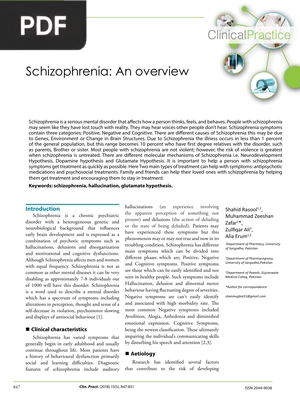 Schizophrenia An Overview (Article)
