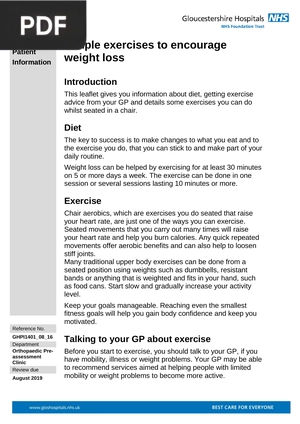 Simple Exercises to Encourage Weight Loss (Article)