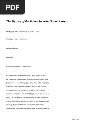 The Mystery of the Yellow Room