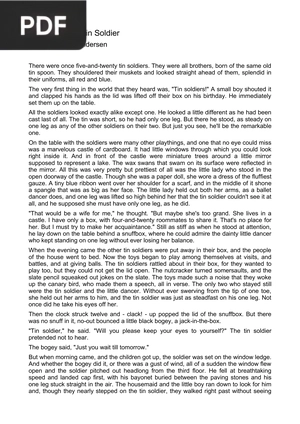 The Steadfast Tin Soldier (Article)