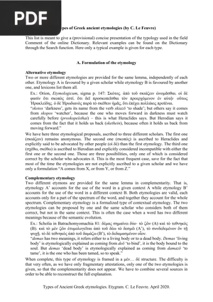 Types of Greek Ancient Etymologies (Article)