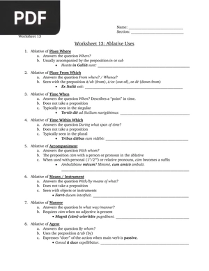 Ablative Uses