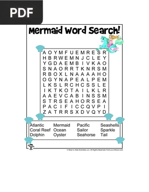 Mermaid Activity Pages For Kids