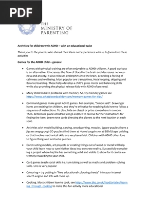 Activities for children with ADHD – with an educational twist