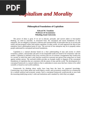 Capitalism and Morality (Article)