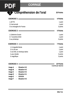 DELF A1 Past Papers Answers Keys (Article)
