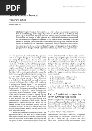 Gestalt couples therapy (Article)