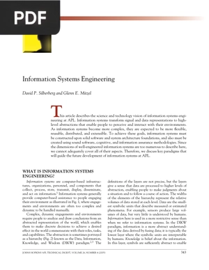 Information Systems Engineering (Article)