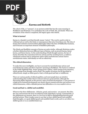 Karma and Rebirth (Article)
