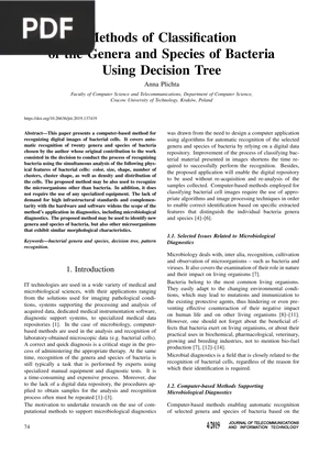 Methods of Classification of the Genera and Species of Bacteria Using Decision Tree (Article)