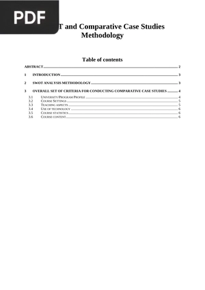 SWOT and Comparative Case Studies Methodology (Article)