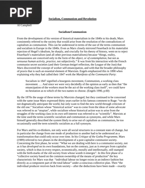 Socialism, Communism and Revolution (Article)