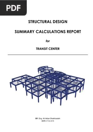 Structural design - Summary calculations report for transit center