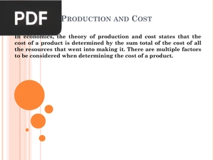 Theory of Production and Cost (Presentation)