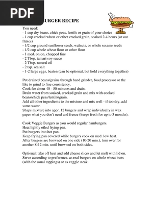 Veggie Burger Recipe