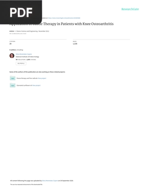 Application of Ozone Therapy in Patients with Knee Osteoarthritis (Article)