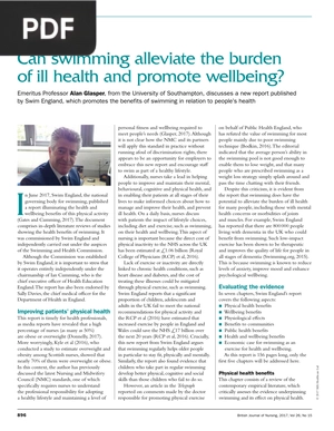 Can Swimming Alleviate the Burden of ill Health and Promote Wellbeing (Article)