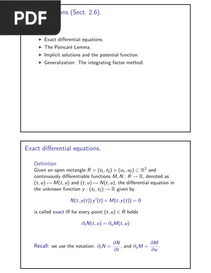 Exact Equations (Presentation)