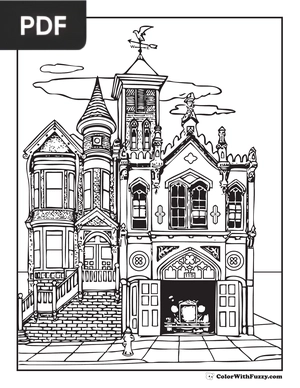 House adult coloring page