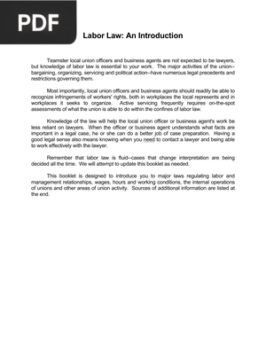 Labor Law: An Introduction