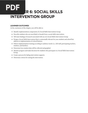 Social skills intervention group