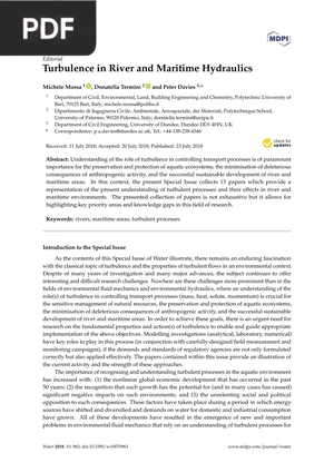 Turbulence in River and Maritime Hydraulics (Article)