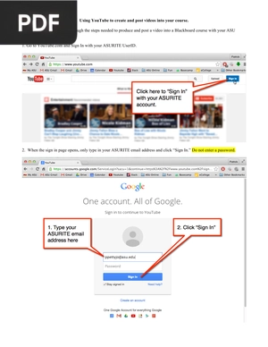 Using YouTube to create and post videos into your course (Article)
