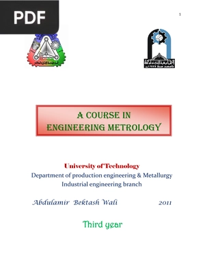 A Course in Engineering Metrology