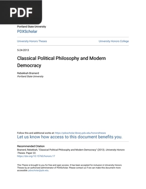 Classical Political Philosophy and Modern Democracy