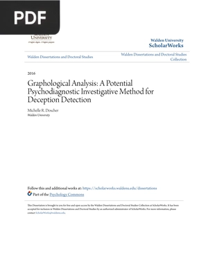 Graphological Analysis A Potential Psychodiagnostic Investigative Method for Deception Detection