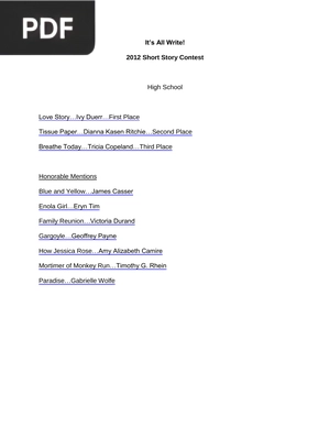 High School Short Stories