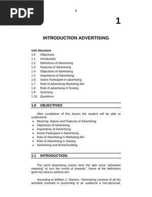 Introduction Advertising