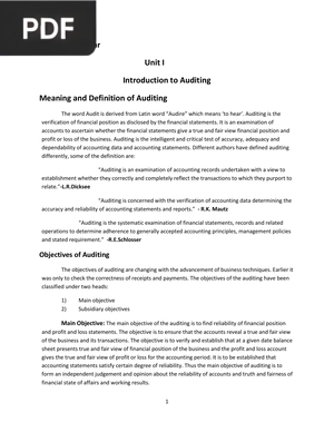 Introduction to Auditing