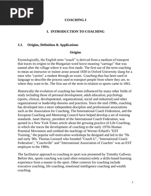 Introduction to coaching