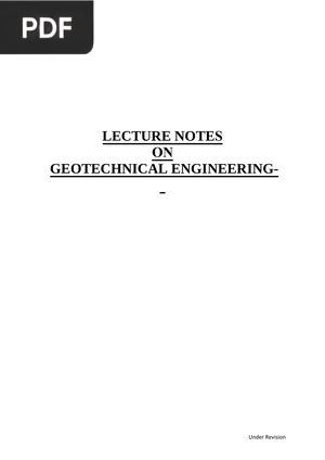 Lecture Notes On Geotechnical Engineering
