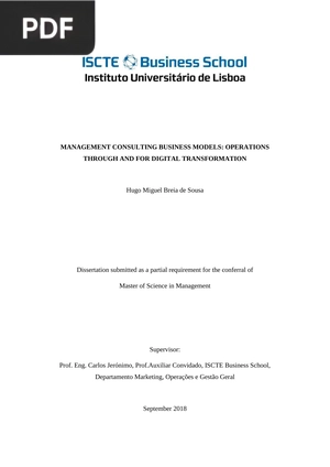 Management Consulting Business Models - Operations Through And For Digital Transformation
