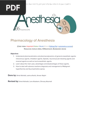 Pharmacology of Anesthesia