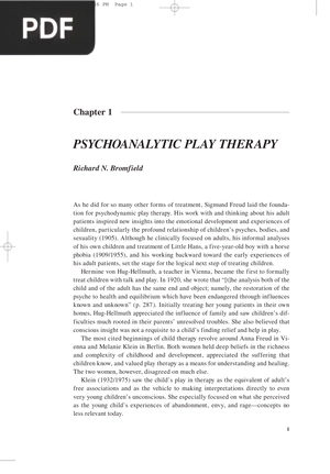 Psychoanalytic Play Therapy