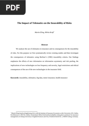The Impact of Telematics on the Insurability of Risk