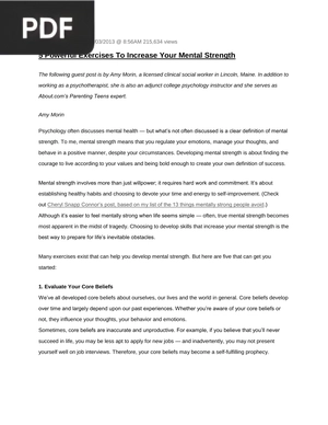 5 Powerful Exercises To Increase Your Mental Strength (Article)