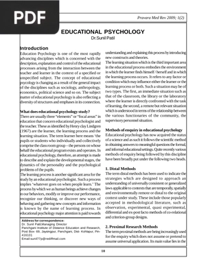 Educational Psychology (Article)