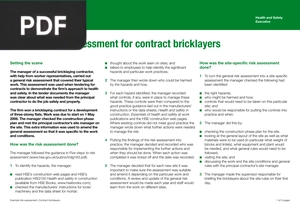 Example Risk Assessment for Contract Bricklayers (Article)