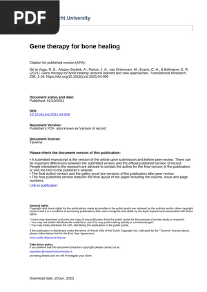 Gene therapy for bone healing