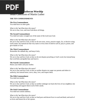Luther's Small Catechism with Evangelical Lutheran Worship Texts (Article)