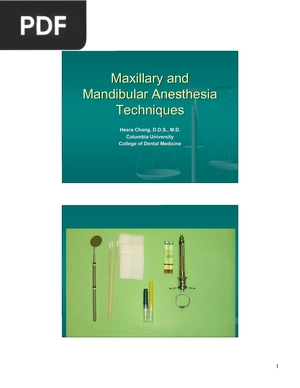 Maxillary Mandibular Anesthesia Techniques (Presentation)