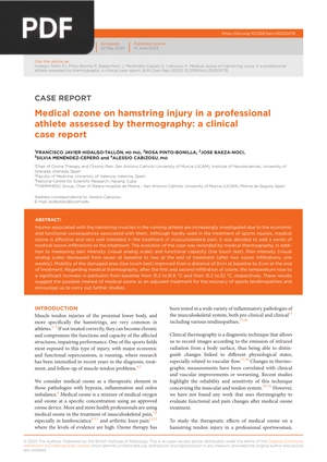 Medical ozone on hamstring injury in a professional athlete assessed by thermography - a clinical case report (Article)