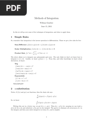Methods of Integration (Article)