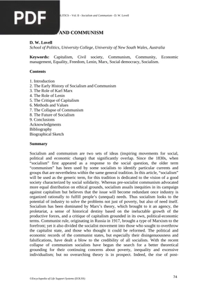 Socialism and communism (Article)