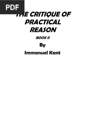 The Critique of Practical Reason II