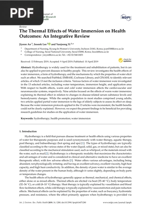 The Thermal Effects of Water Immersion on Health Outcomes - An Integrative Review